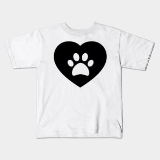 heart dog paw Kids T-Shirt